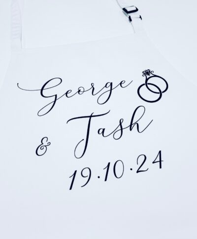 Personalised Mrs wedding apron with custom surname