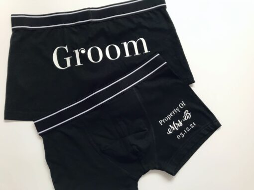 personalised groom boxer shorts
