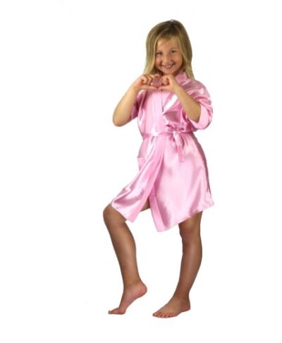 Children’s personalised satin robe with flower girl role