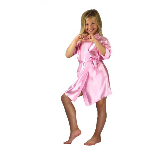 Children’s personalised satin robe with flower girl role