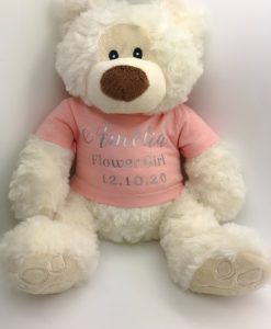 flower girl personalised teddy bear