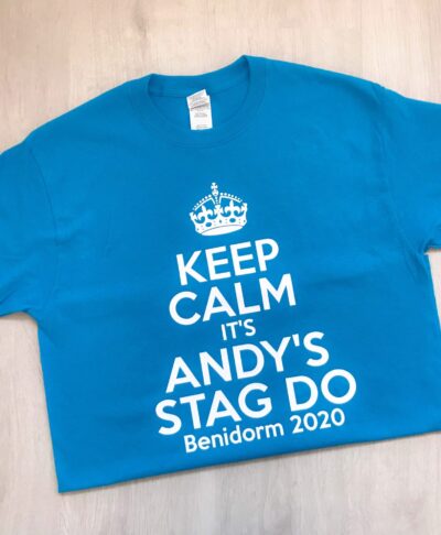 Personalised Keep Calm Stag T-Shirt for groom and stag party