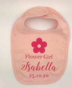 personalised flower girl bib