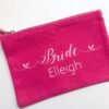 Personalised make-up bag with custom name and bridesmaid role