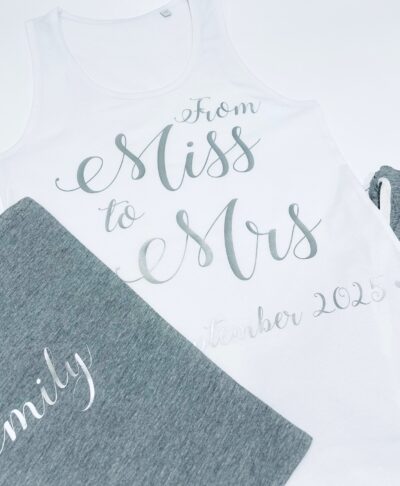 From Miss To Mrs personalised pyjamas for bride to be
