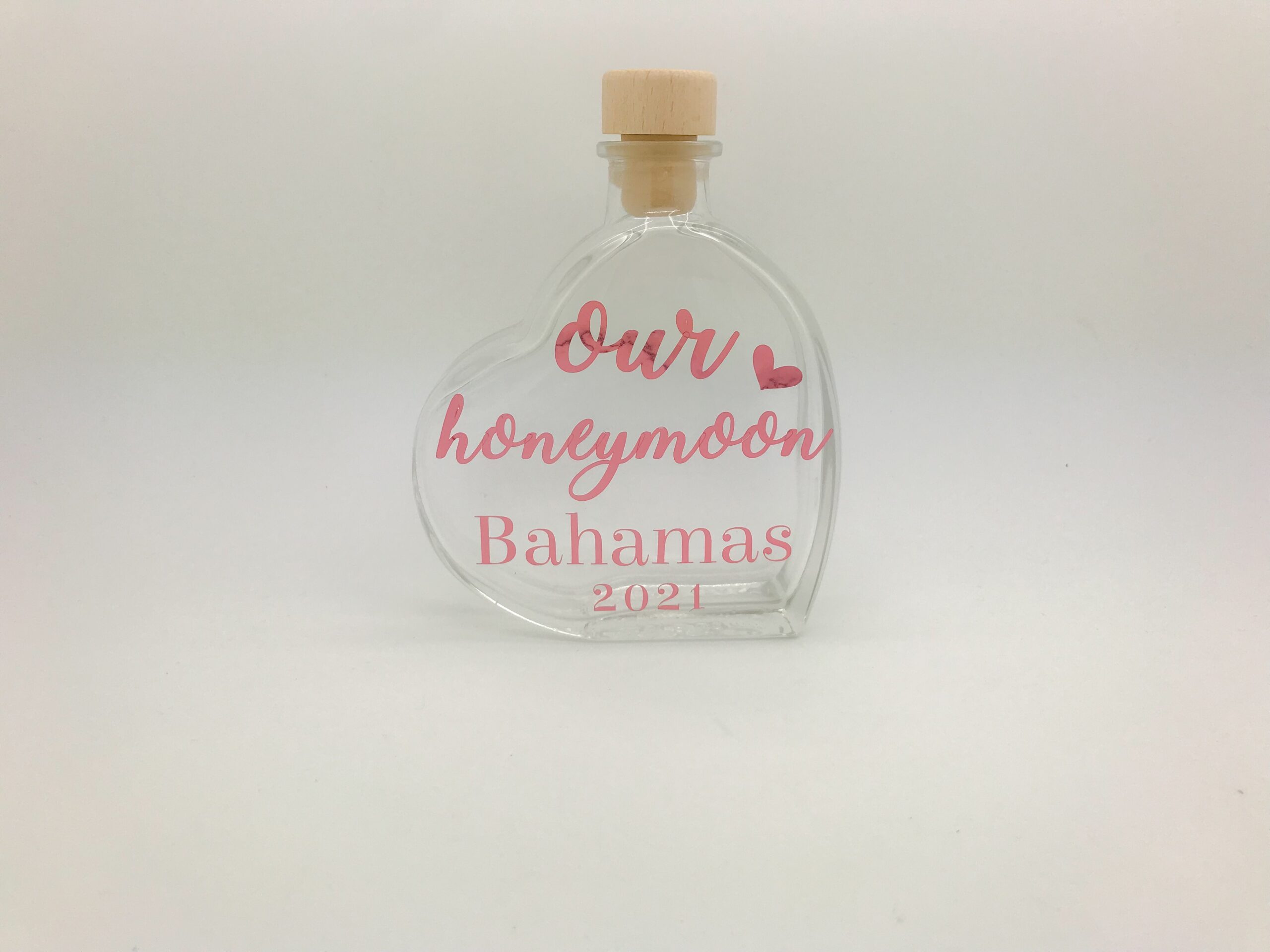 Personalised sand bottle keepsake with custom names and date