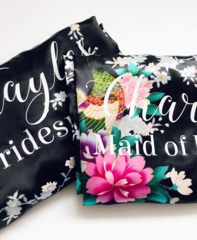 personalised peacock satin robe