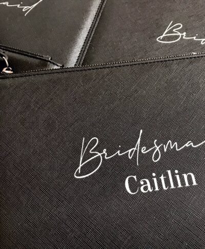 bridal party leather look bag black