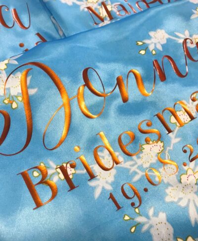 blue satin lace robe