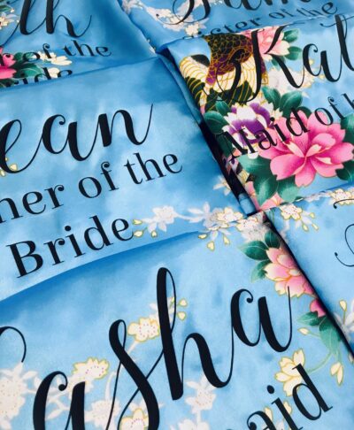 personalised peacock satin robe