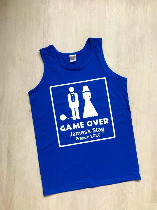 game over stag do vest