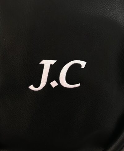 personalised leather look weekend bag with initials