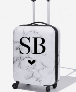 personalised initial suitcase marble