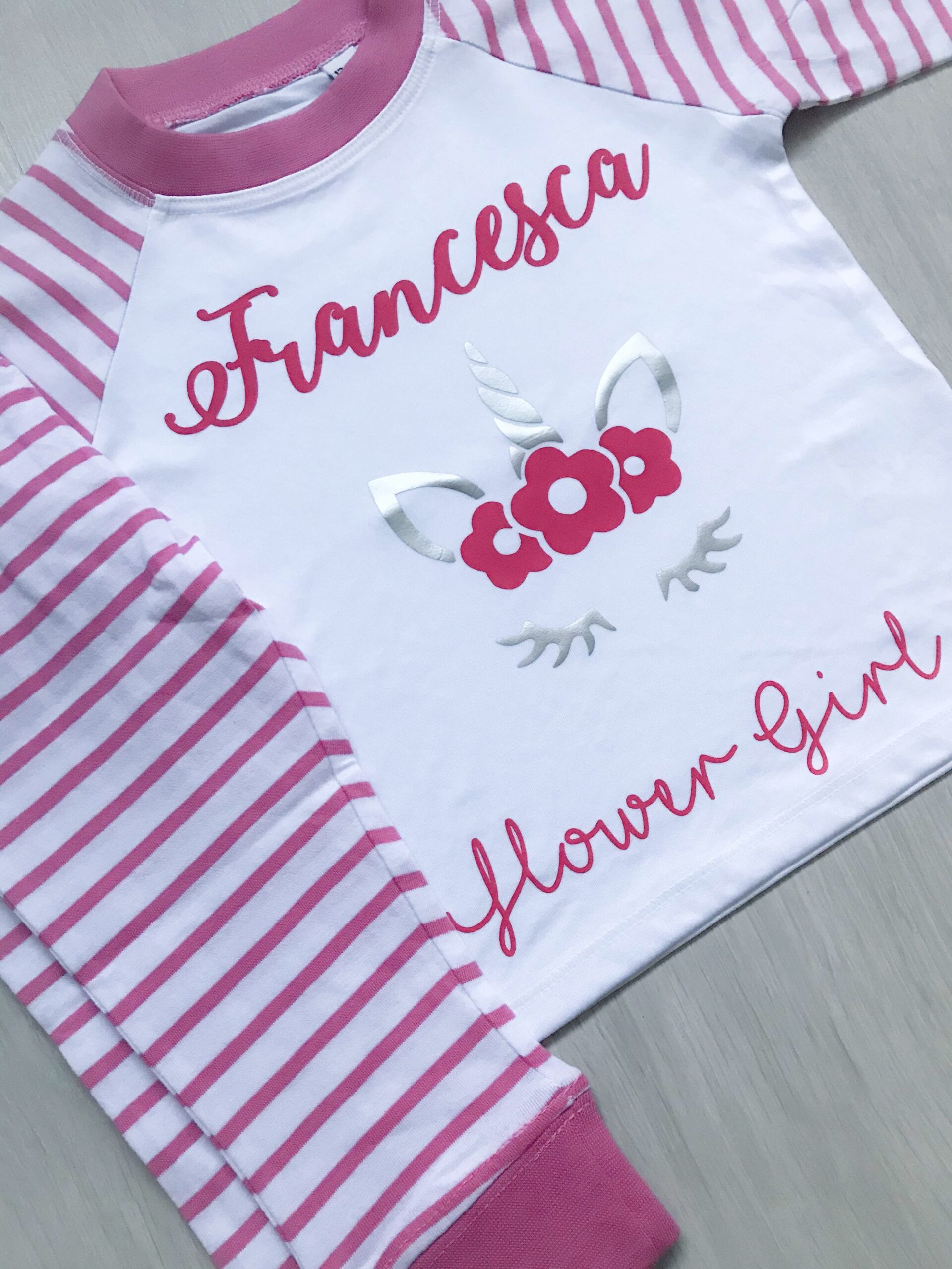 personalised flower girl pyjamas