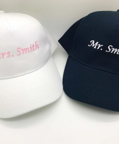 mr & mrs baseball caps