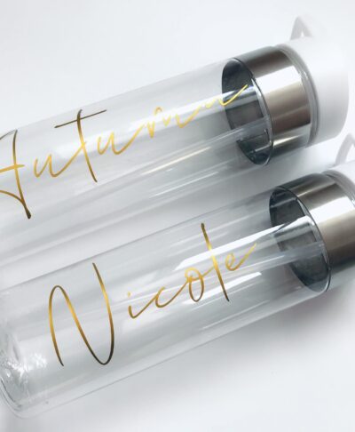personalised water bottle with straw
