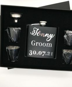 personalised hip flask for groom