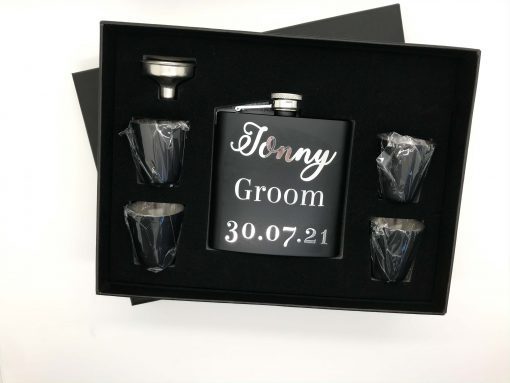 personalised hip flask for groom