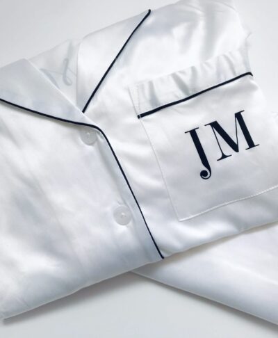 Personalised Monogram Satin Long Pyjamas personalised initials – luxury bridal and bridesmaid nightwear