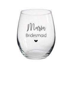 stemless wine glass for bridal party