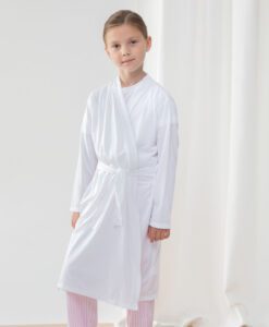 white childrens personalised dressing gown