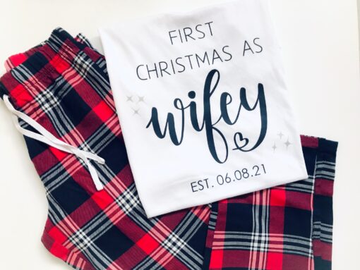 first christmas as wifey pyjamas