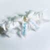 Personalised bridal garter with lace and satin ribbon